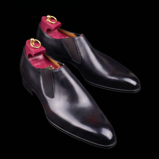 The Skiver – Black Calf Leather Demi Chelsea | Leather Shoe