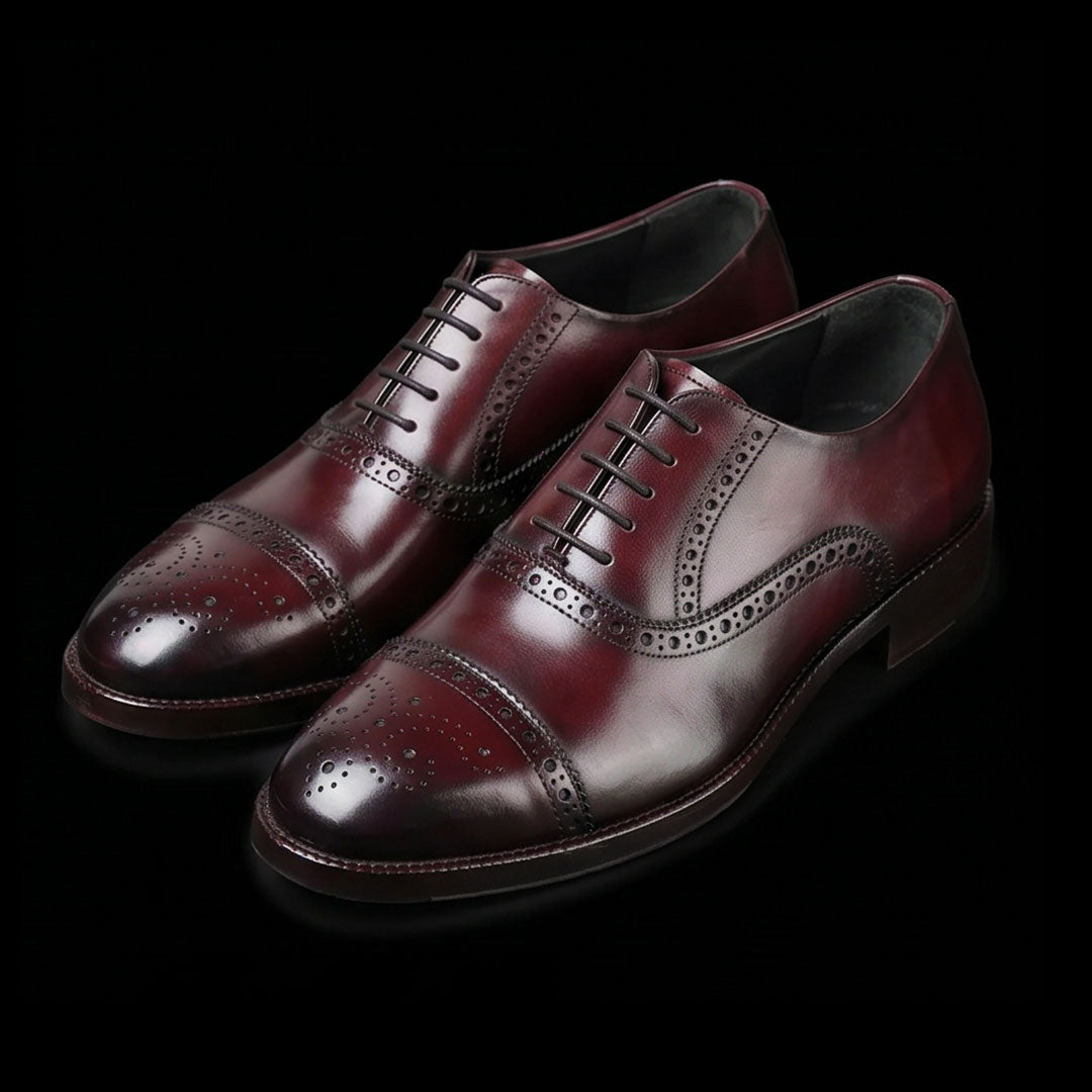 The Shagreen – Burgundy Cap Toe Oxford | Leather Shoe