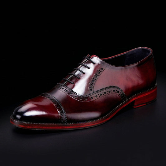 The Lord – Wine Red Cap Toe Oxford | Leather Shoe