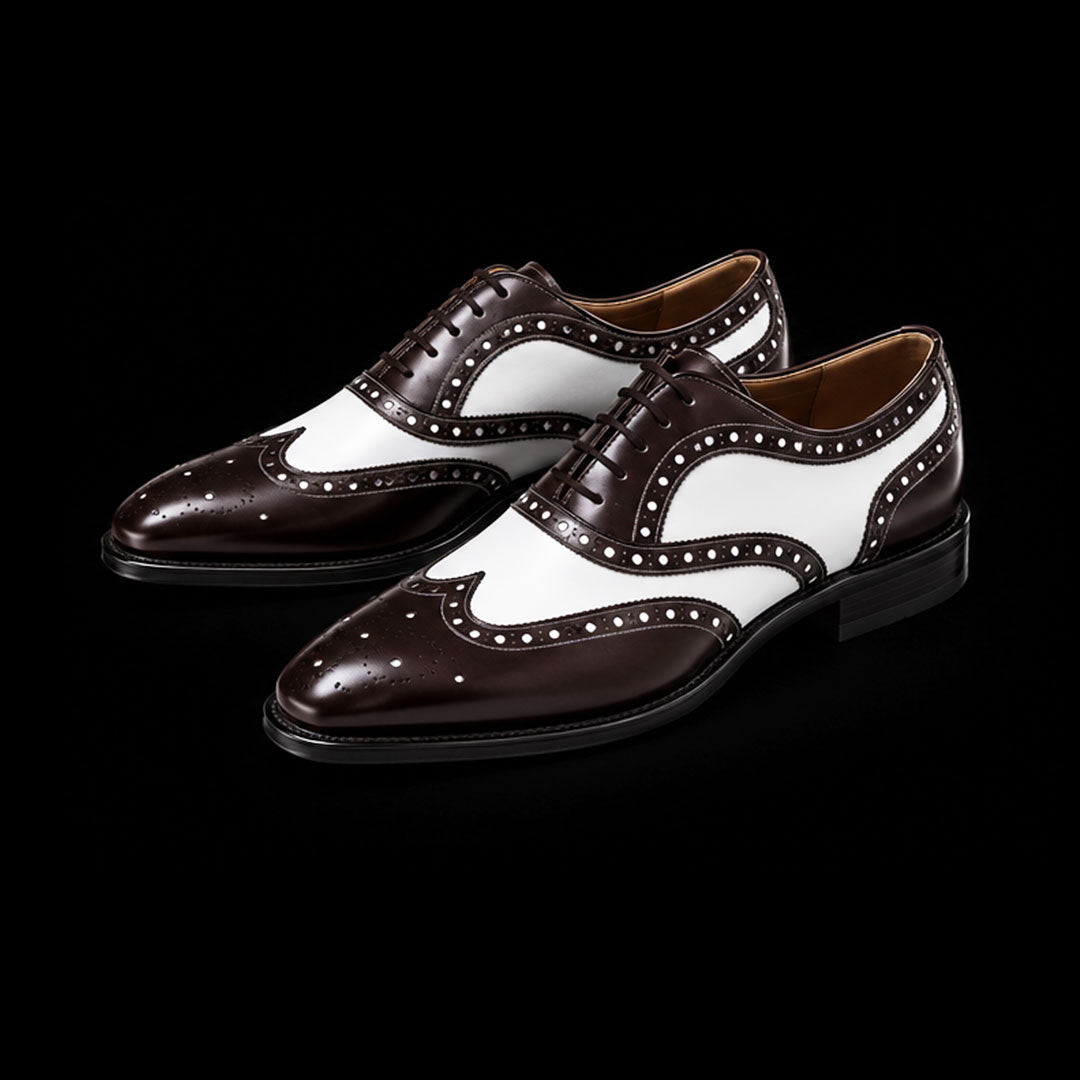 The Tanbark – Brown & White Wingtip Brogue | Leather Shoe
