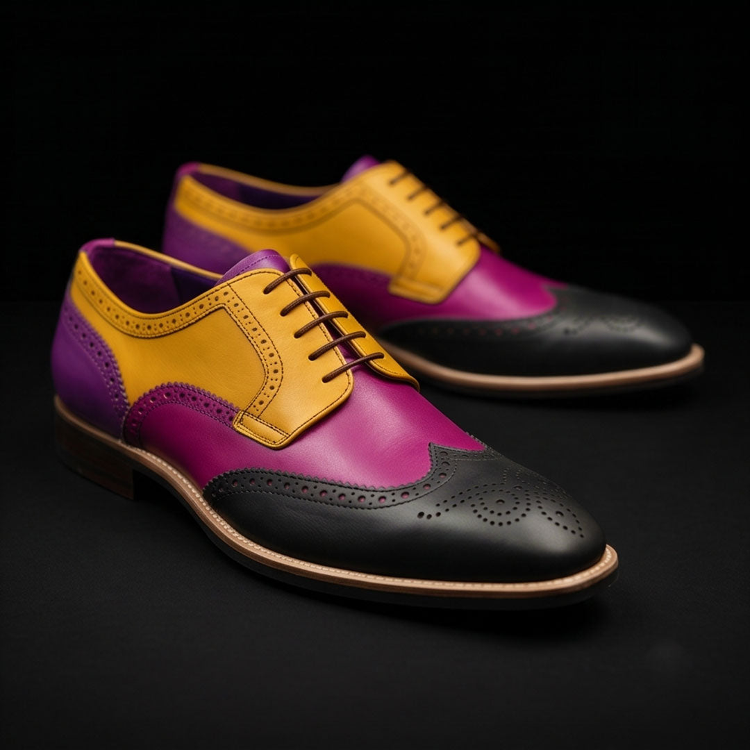 The Catechu – Tri-Tone Wingtip Brogue Oxford | Leather Shoe