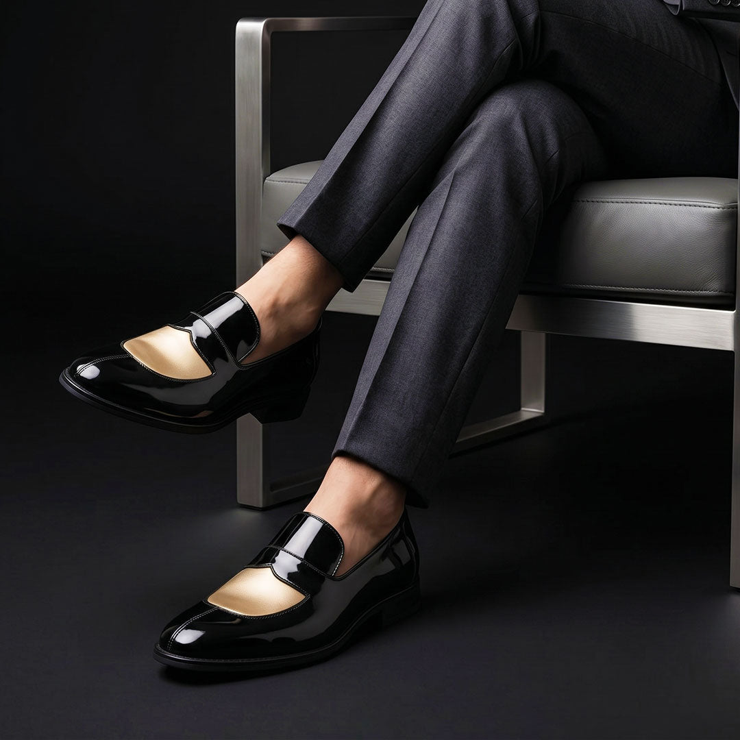 The Ranger – Black & Beige Calf Leather Penny Loafer | Leather Shoe