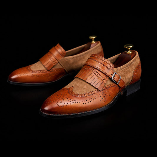 The Ivory – Brown Wingtip Brogue Single Monk | Leather Shoe