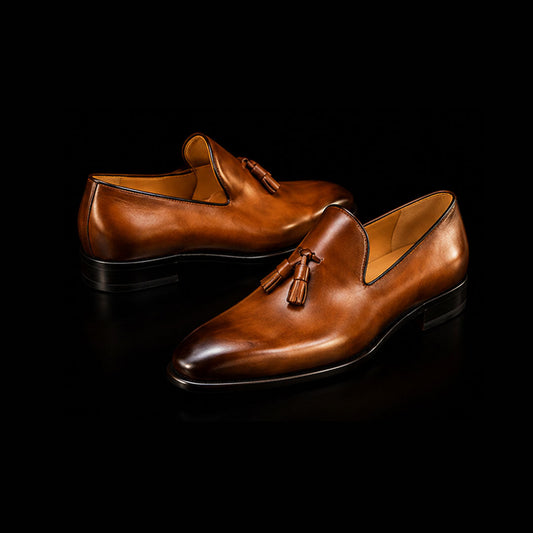 The Stingray – Brown Leather Chaplin Tassel Loafer | Leather Shoe