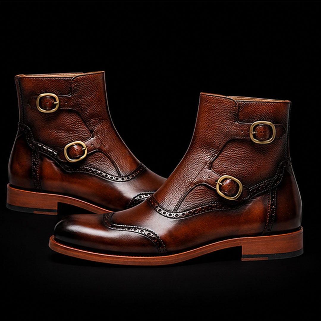 The Tanner – Brown Patina Calf Leather Ankle Boots | Leather Shoe