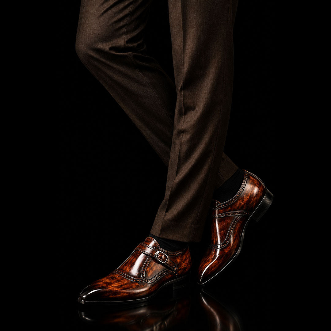 The Count – Brown Patina Monk Style Derby | Leather Shoe