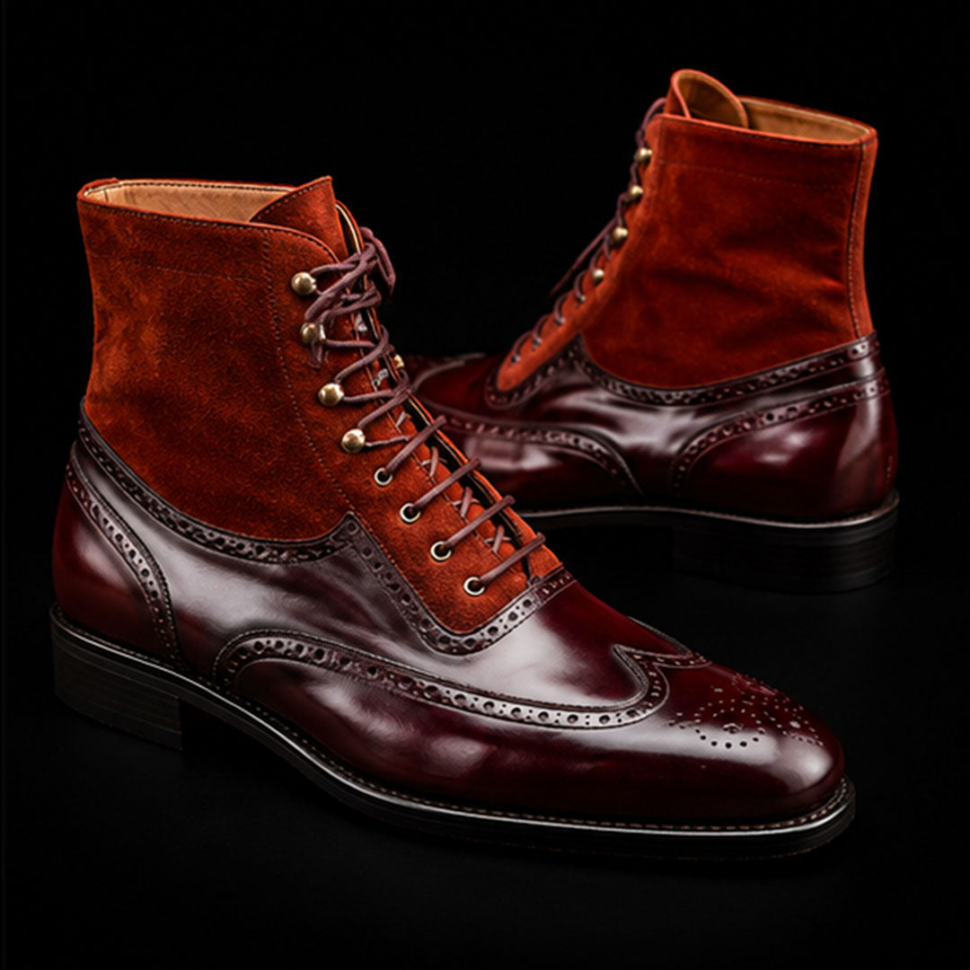 The Foxing – Brown Suede Wingtip Ankle Boots | Leather Shoe