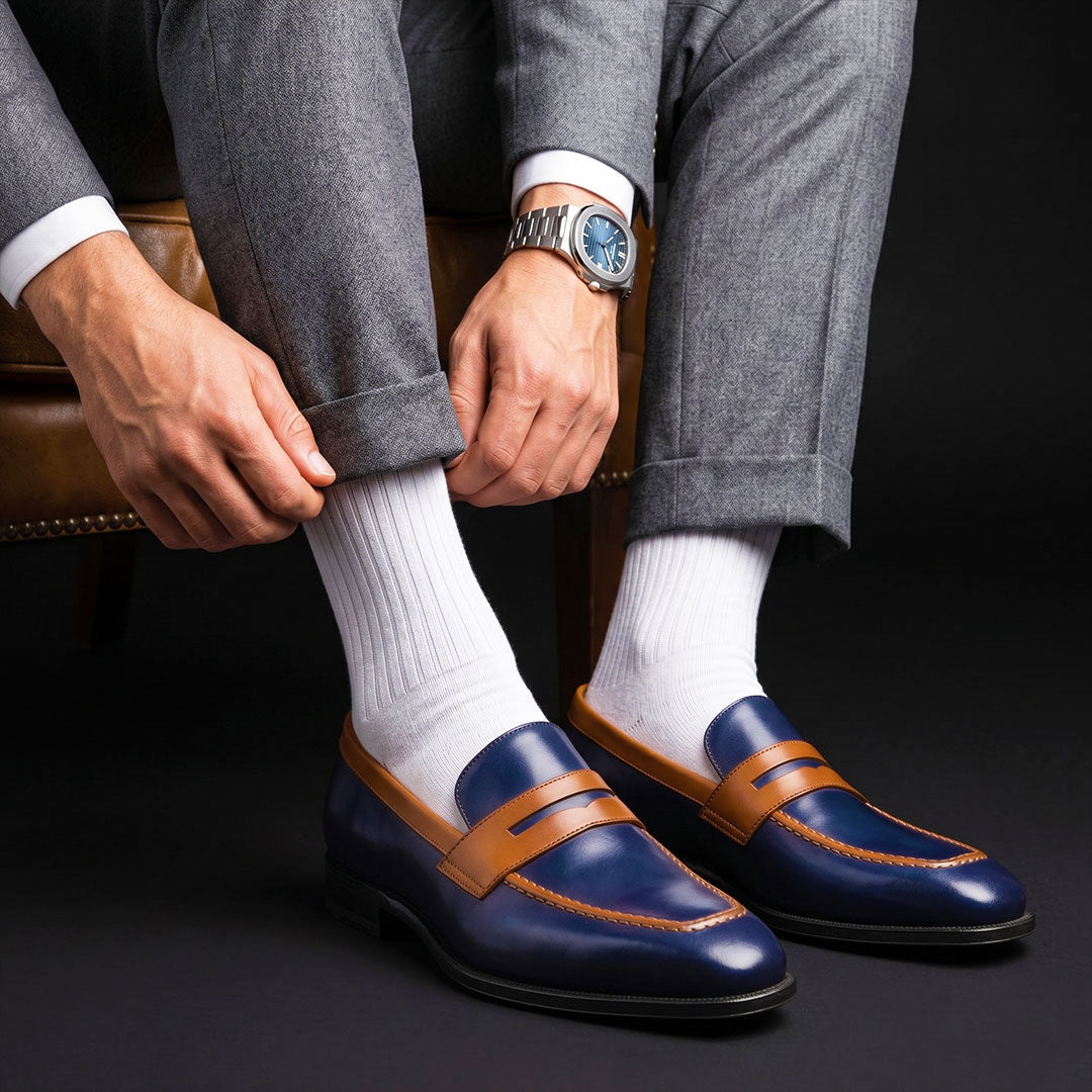 The Chromex – Black & Brown Dual Tone Penny Loafer | Leather Shoe