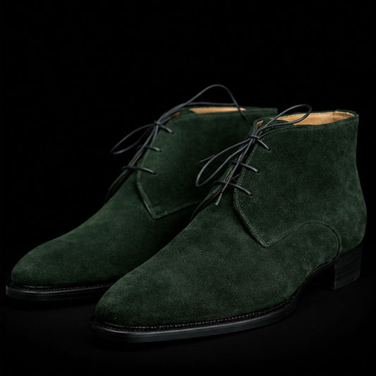 The Blücher – Forest Green Suede Chukka Boots | Leather Shoe