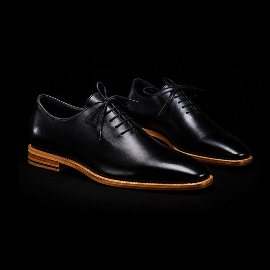 The Pisa – Black Calf Leather Cap Toe Formal | Leather Shoe