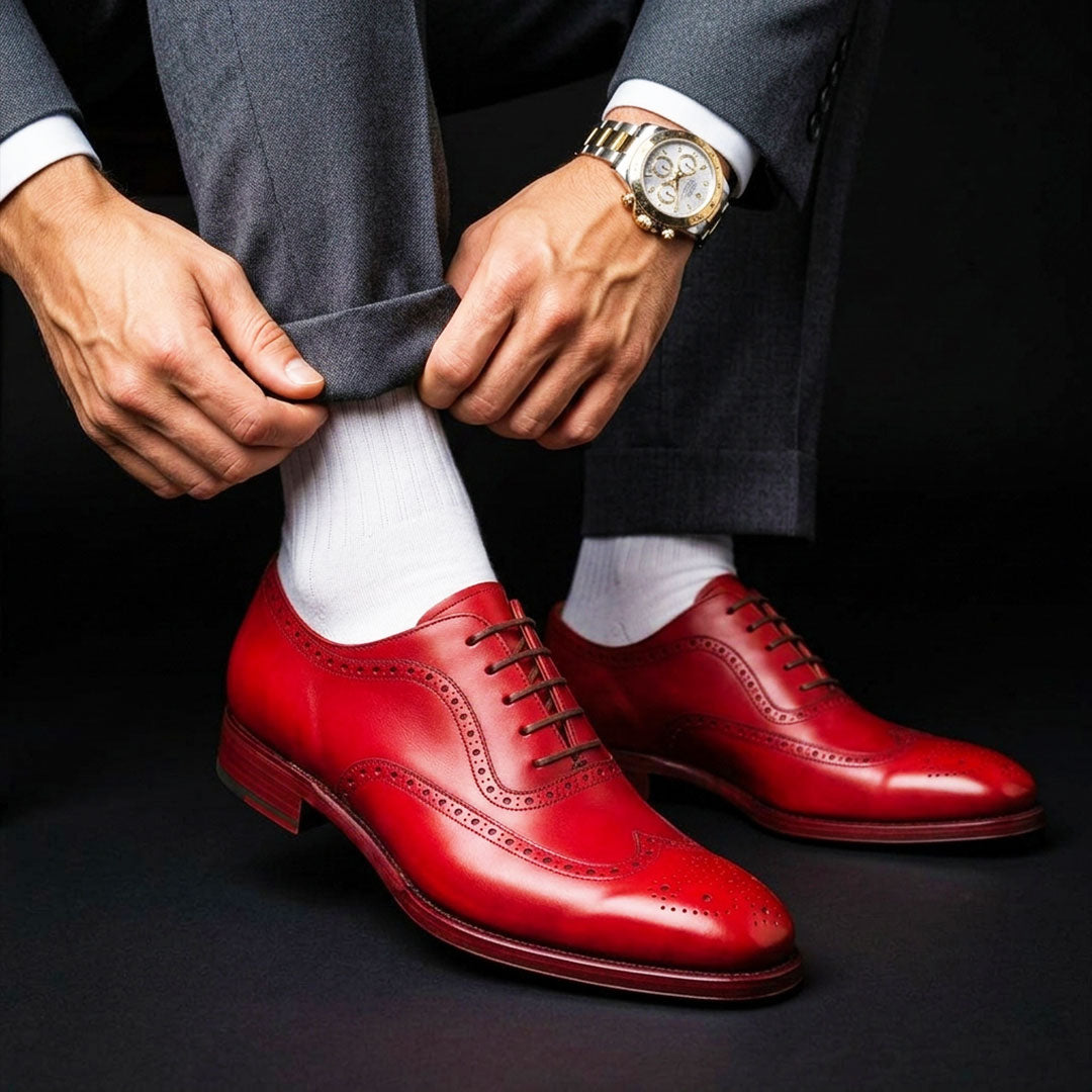 The Arezzo – Red Calf Leather Formal Lace Up Oxford | Leather Shoe