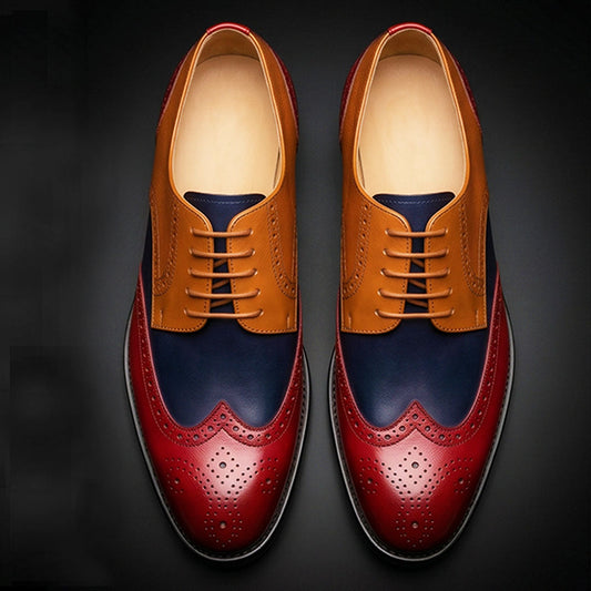 The Bergamo – Tri-Tone Genuine Wingtip Oxford | Leather Shoe
