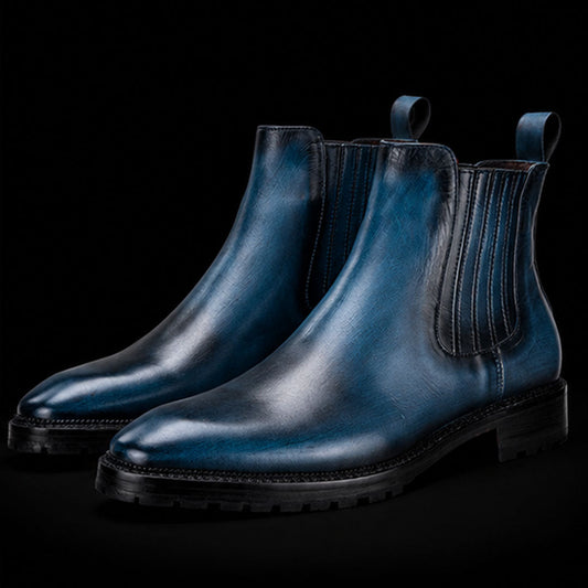 The Holm – Navy Calf Leather Chelsea Boots | Leather Shoe