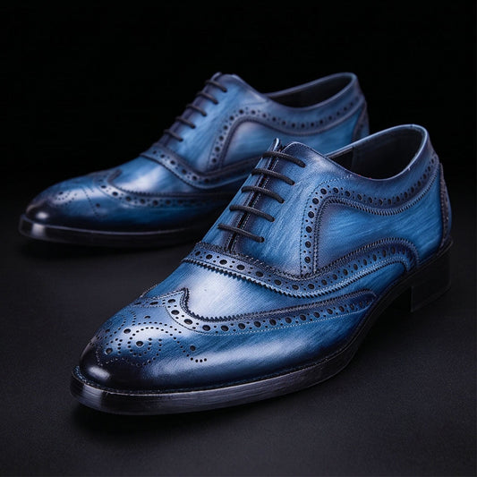 The Sovereign Navy – Full-Grain Wingtip Brogue | Leather Shoe