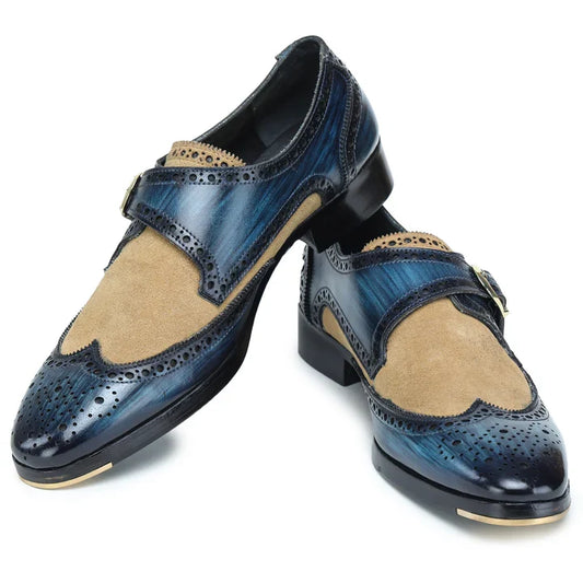 The Brook – Navy Blue Single Monk Strap | Leather Shoe