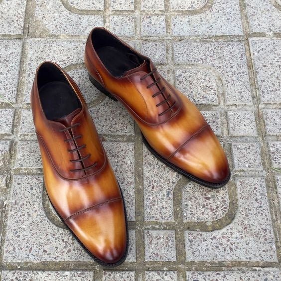 The Trieste – Tan Brown Royal Patina Dress | Leather Shoe