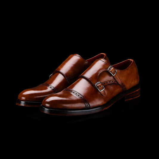 The Knoll – Brown Cap Toe Single Monk Strap | Leather Shoe