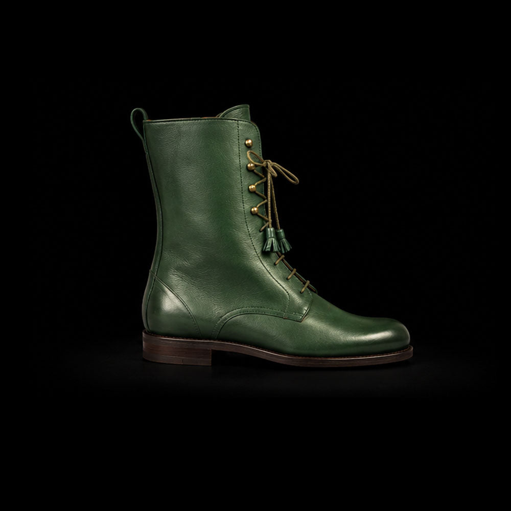 The Buffalo – Green Genuine Calf Leather Tall Boots | Leather Shoe