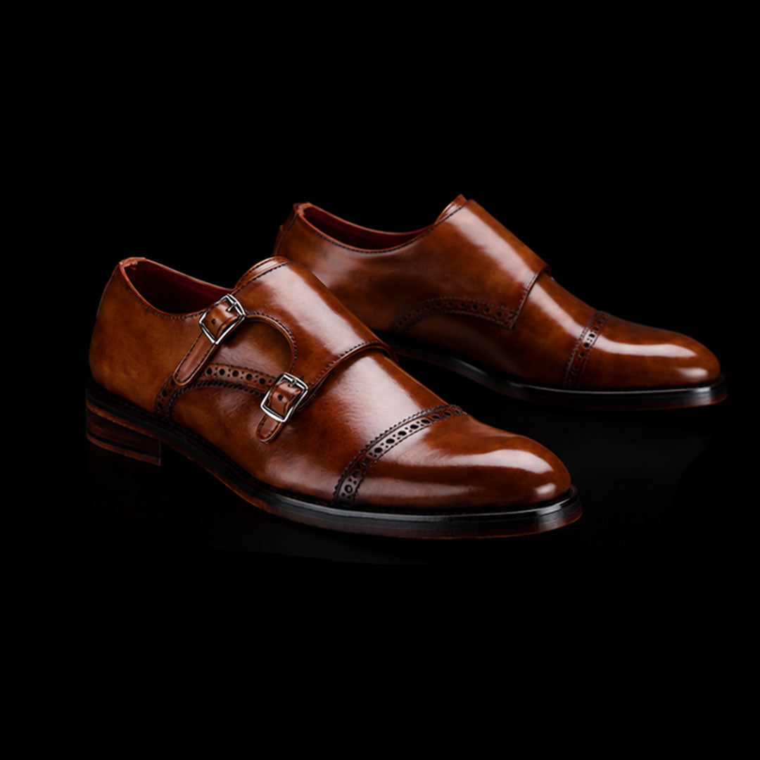 The Knoll – Brown Cap Toe Single Monk Strap | Leather Shoe