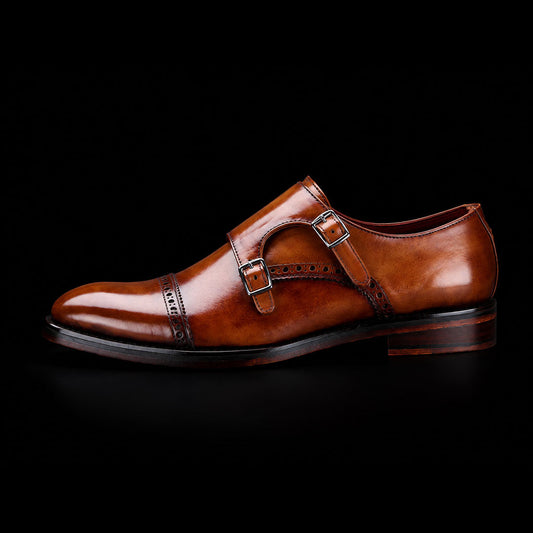 The Knoll – Brown Cap Toe Single Monk Strap | Leather Shoe