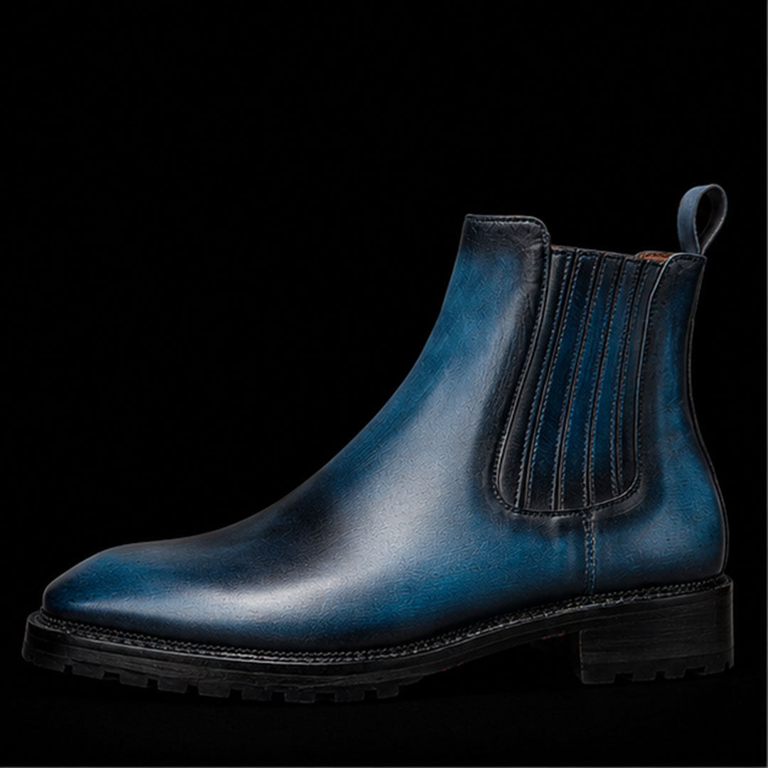The Leigh – Navy Full-Grain Leather Chelsea Boots | Leather Shoe