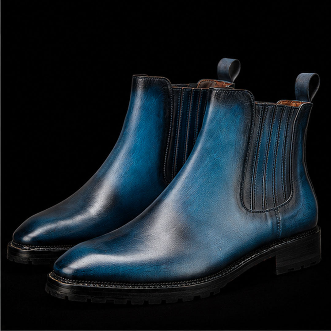 The Leigh – Navy Full-Grain Leather Chelsea Boots | Leather Shoe