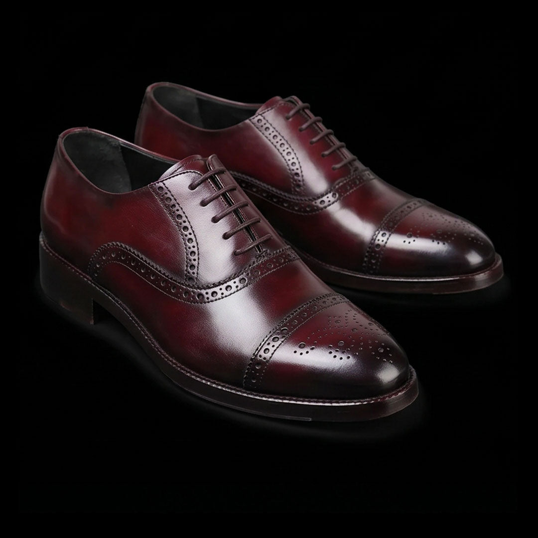 The Shagreen – Burgundy Cap Toe Oxford | Leather Shoe