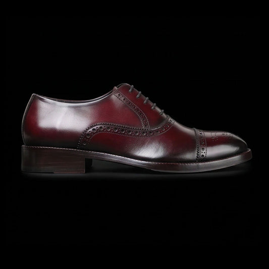 The Shagreen – Burgundy Cap Toe Oxford | Leather Shoe