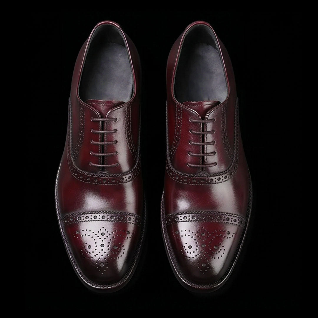 The Shagreen – Burgundy Cap Toe Oxford | Leather Shoe