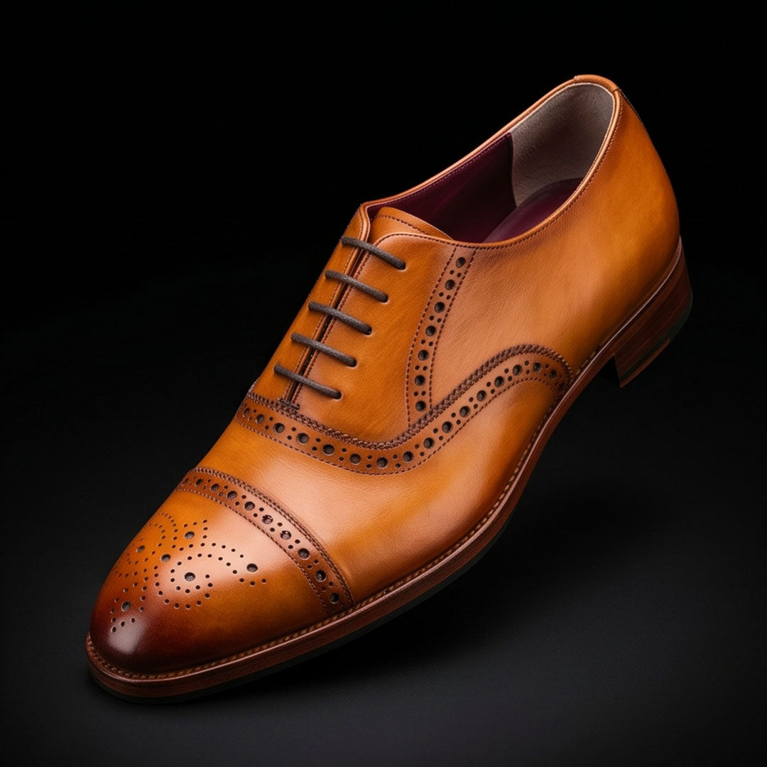 The Nappa – Tan Cap Toe Oxford | Leather Shoe