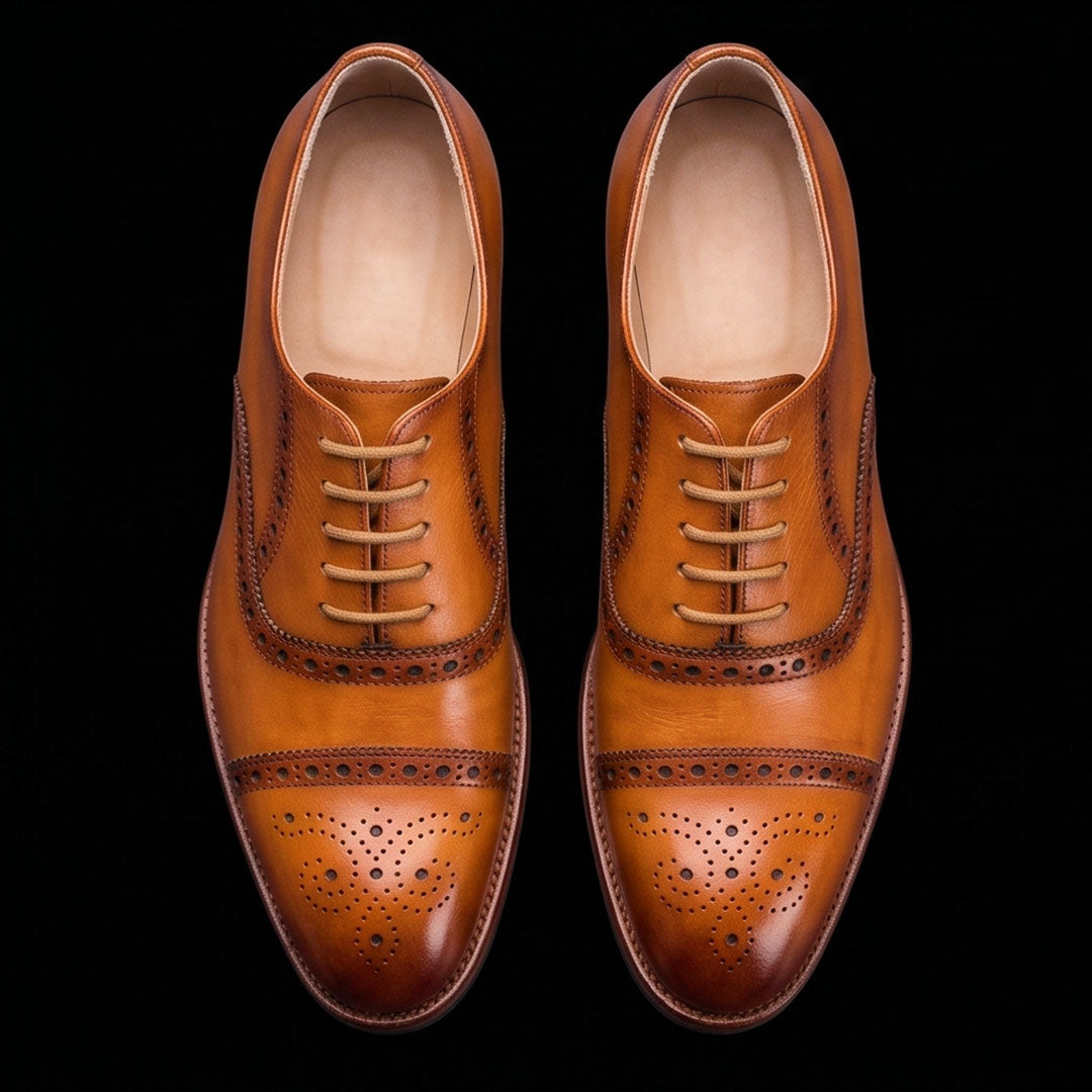 The Nappa – Tan Cap Toe Oxford | Leather Shoe