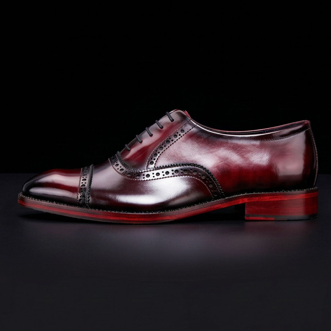The Lord – Wine Red Cap Toe Oxford | Leather Shoe