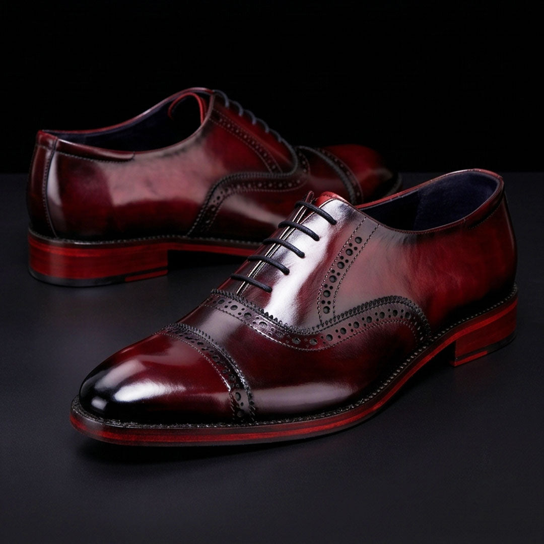 The Lord – Wine Red Cap Toe Oxford | Leather Shoe
