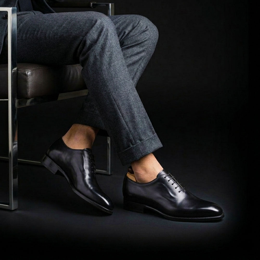 The Rowel – Black Calf Leather Formal Oxford | Leather Shoe