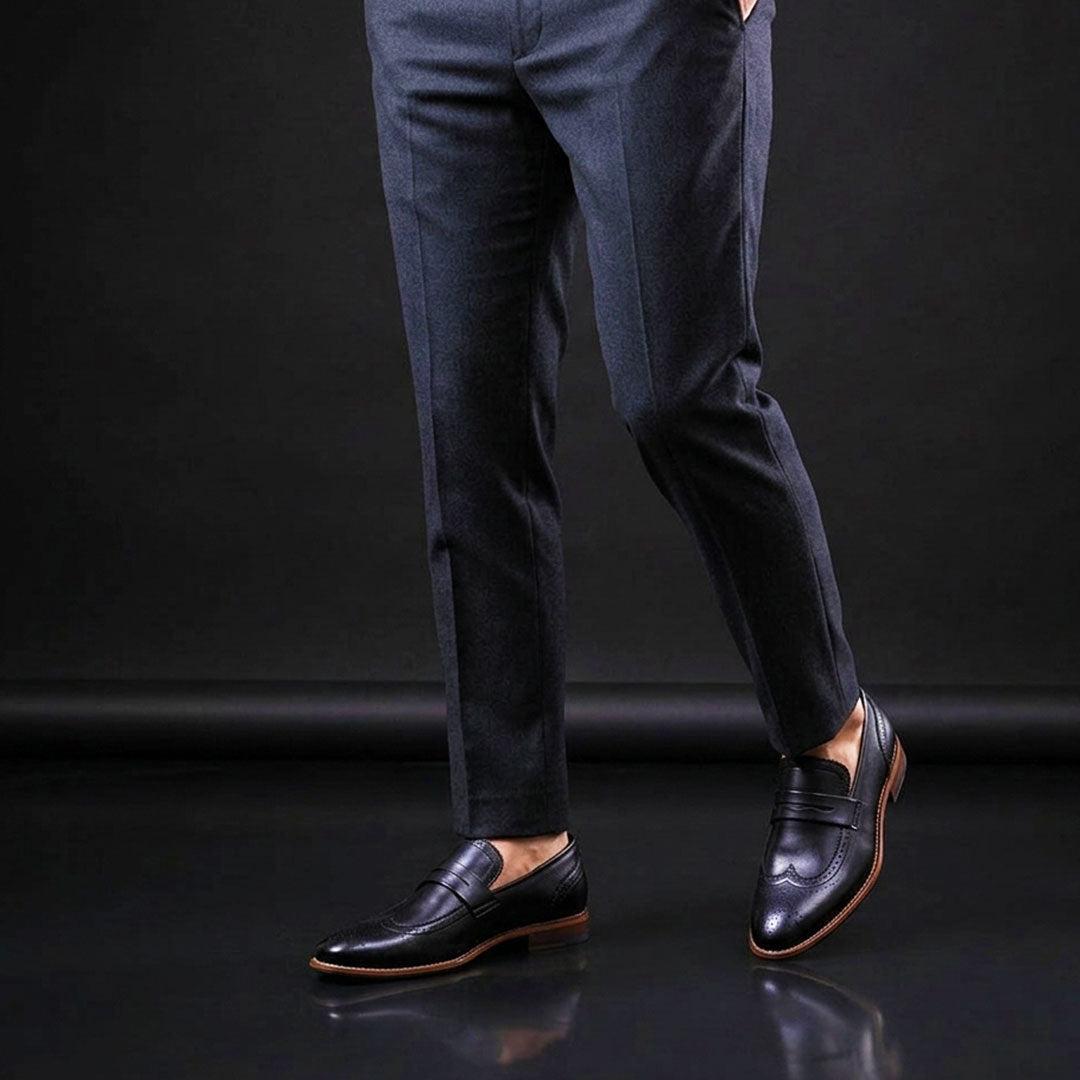 The Baron – Black Calf Leather Penny Loafer | Leather Shoe