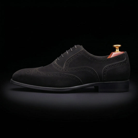The Divider – Black Suede Wingtip Oxford | Leather Shoe