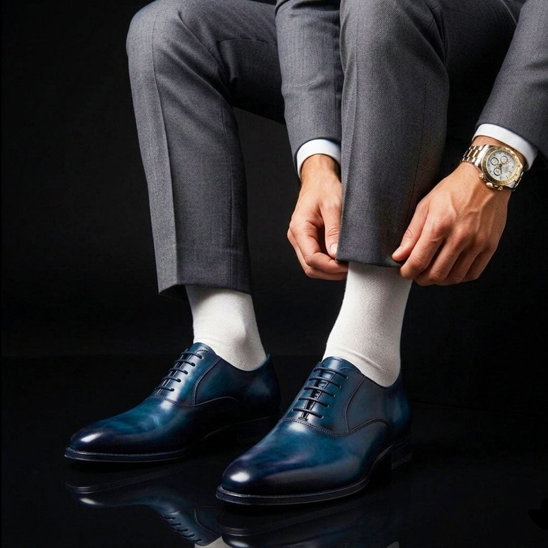 The Sumac – Blue Patina Whole Cut Oxford | Leather Shoe