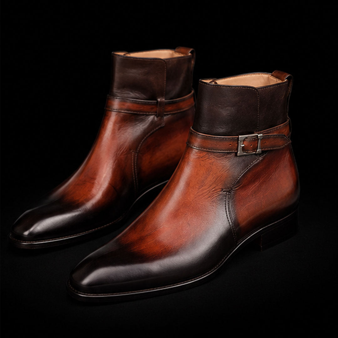 The Ghillie – Brown Patina Jodhpur Ankle Boots | Leather Shoe