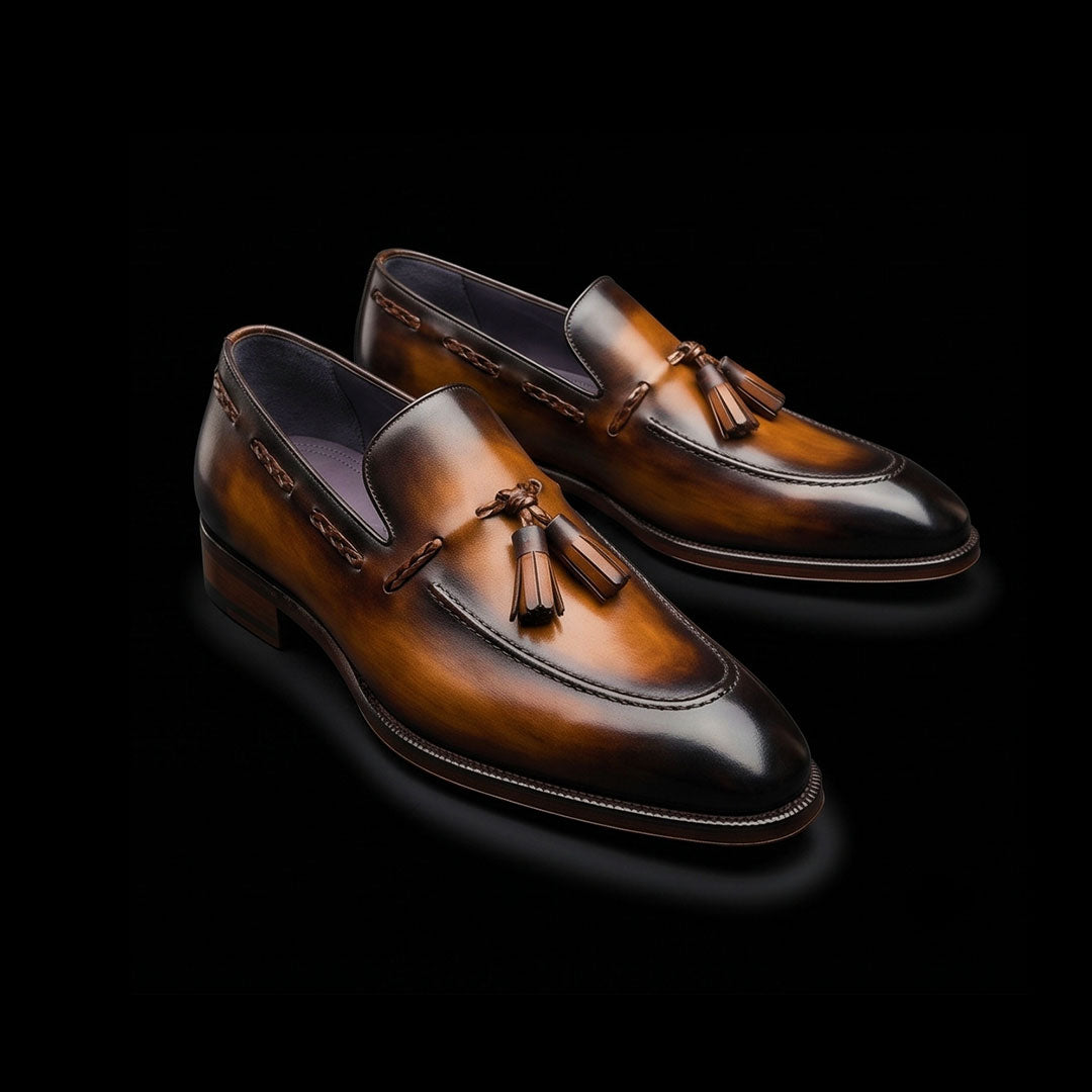 The Needle – Brown Patina Tassel Loafer | Leather Shoe