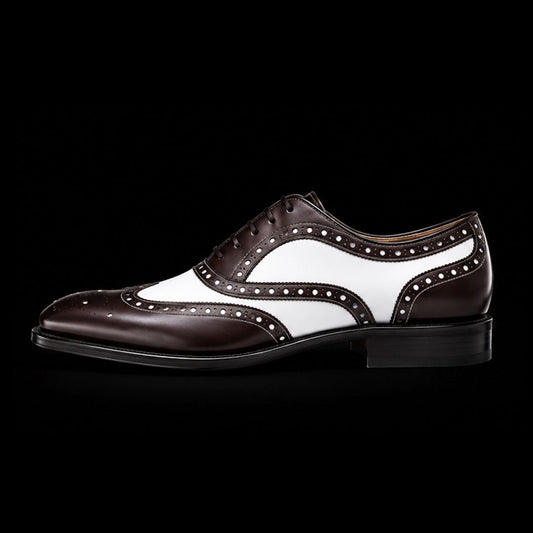 The Tanbark – Brown & White Wingtip Brogue | Leather Shoe
