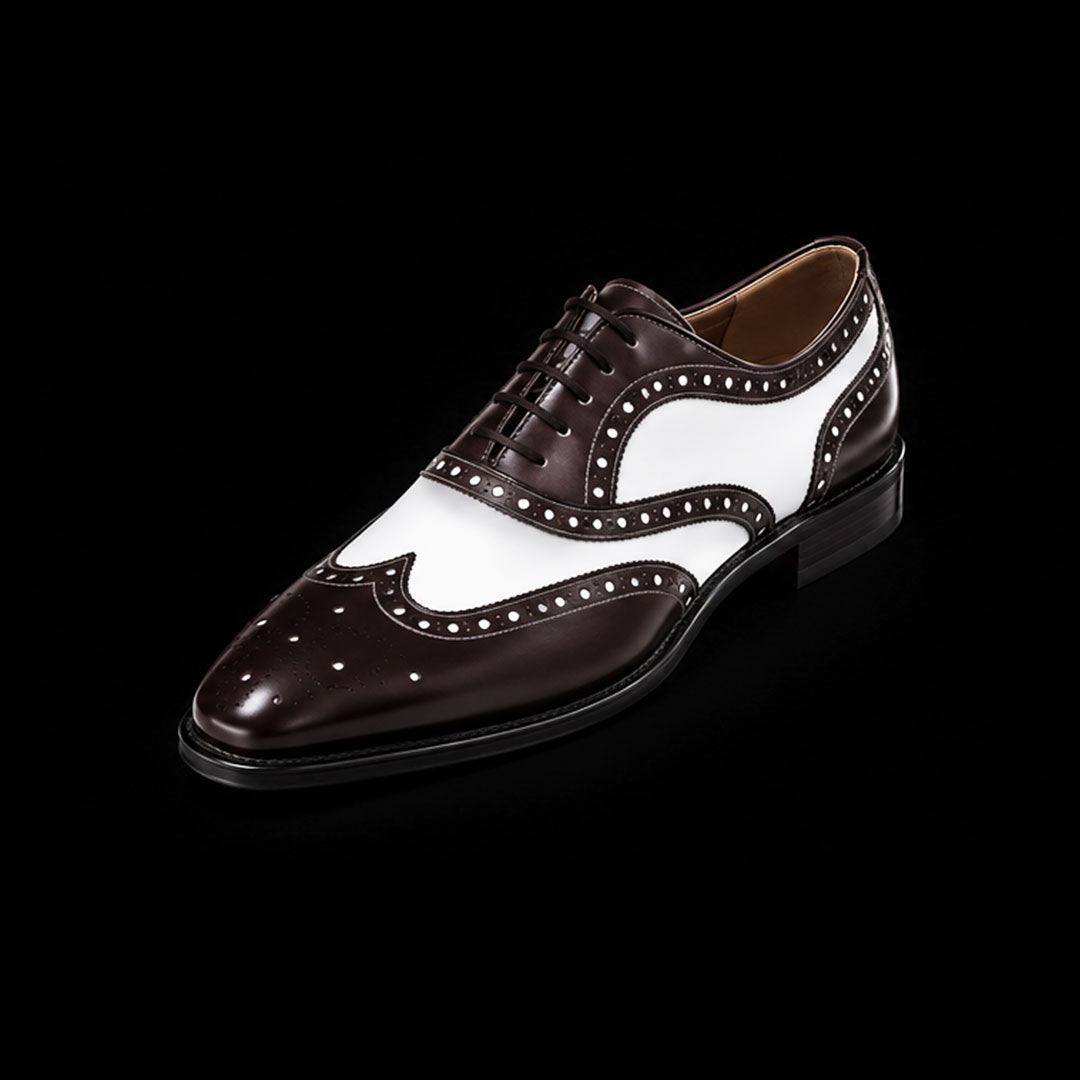 The Tanbark – Brown & White Wingtip Brogue | Leather Shoe