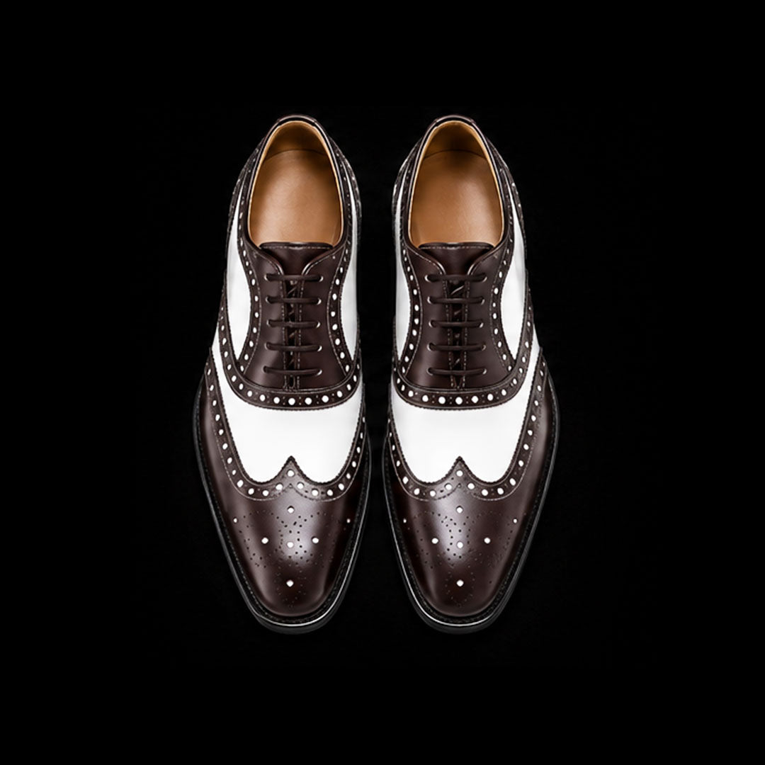 The Tanbark – Brown & White Wingtip Brogue | Leather Shoe