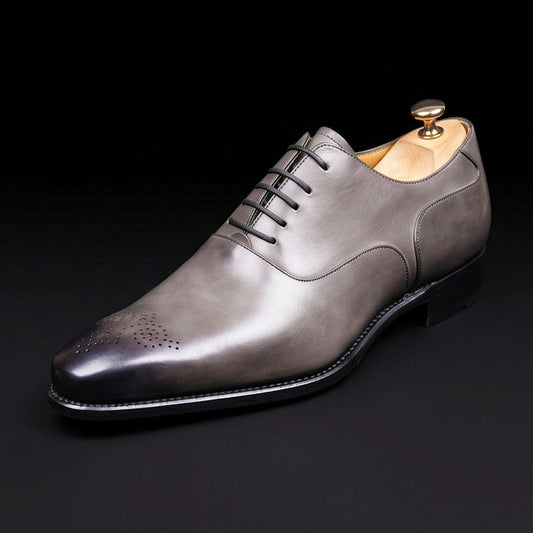 The Counter – Grey Patina Cap Toe Oxford | Leather Shoe