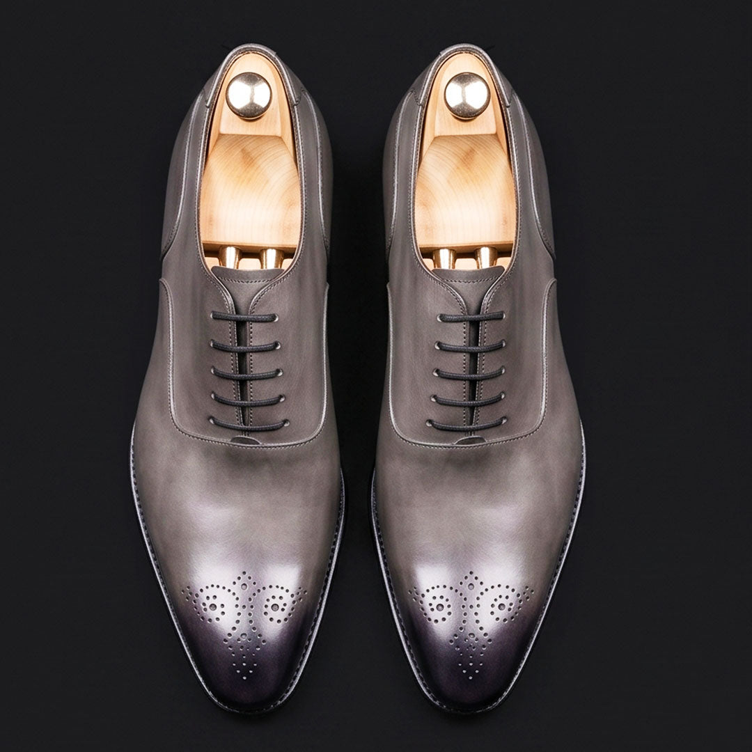 The Counter – Grey Patina Cap Toe Oxford | Leather Shoe