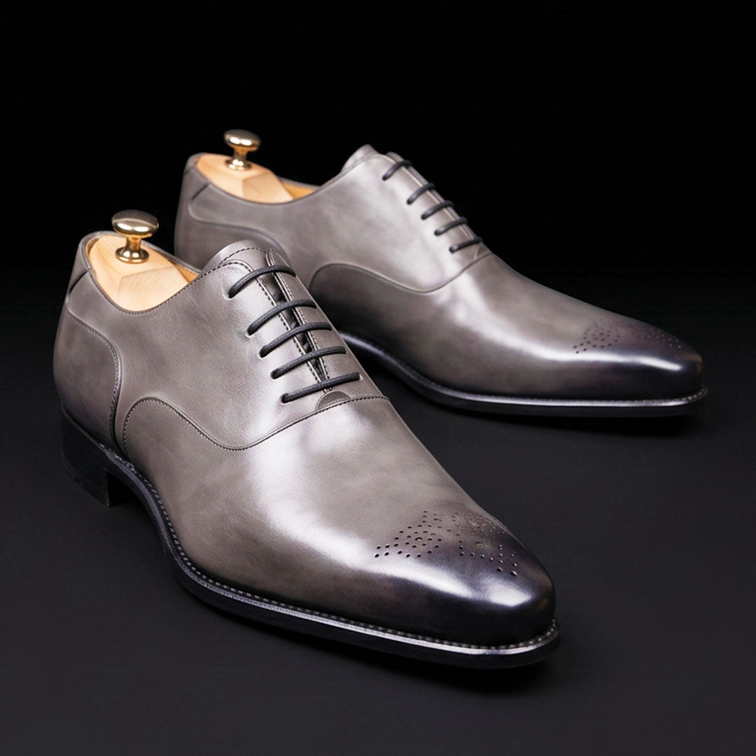 The Counter – Grey Patina Cap Toe Oxford | Leather Shoe
