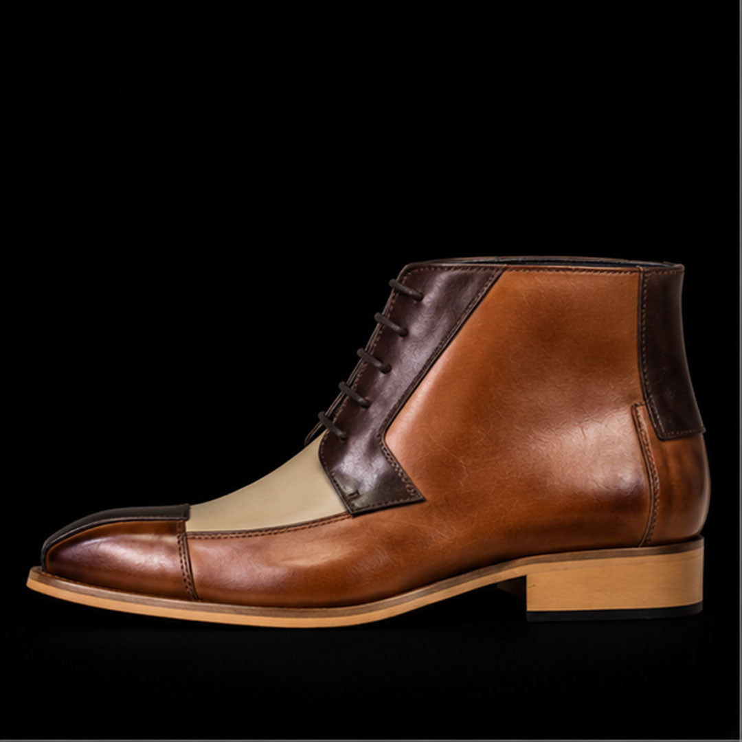The Gleam – Tri-Tone Wingtip Ankle Boots | Leather Shoe