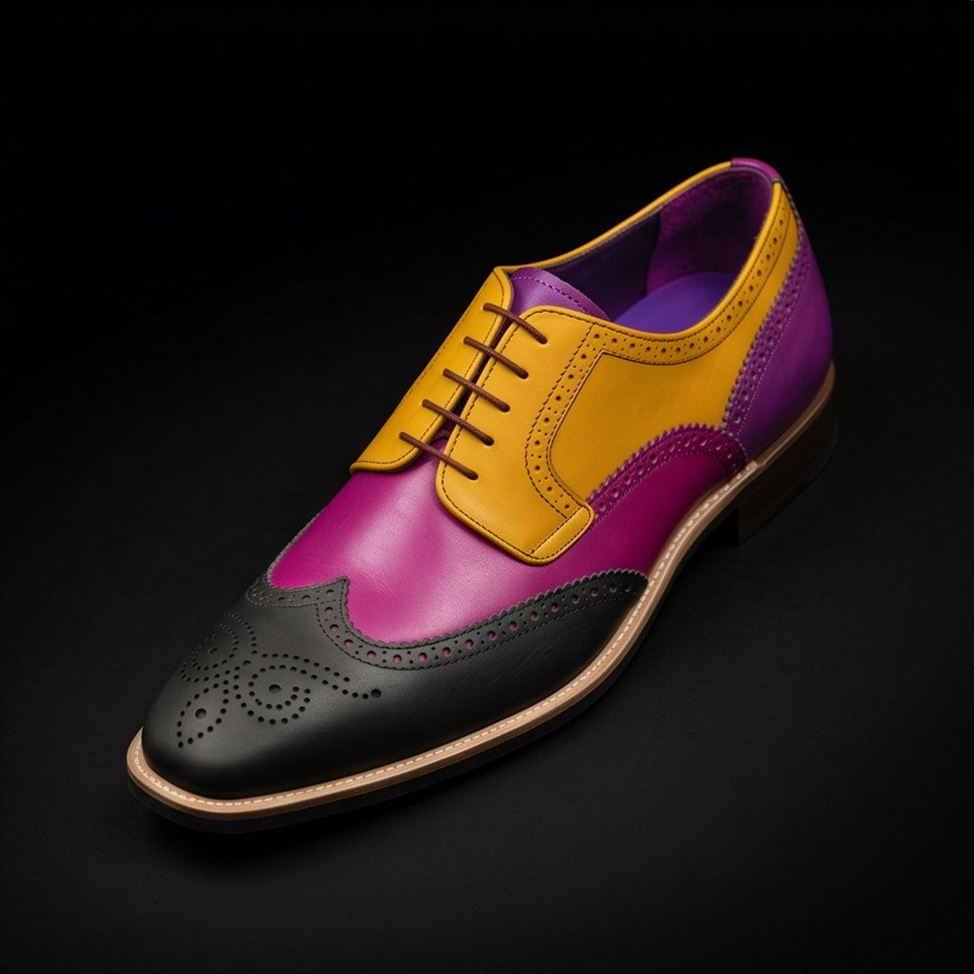 The Catechu – Tri-Tone Wingtip Brogue Oxford | Leather Shoe