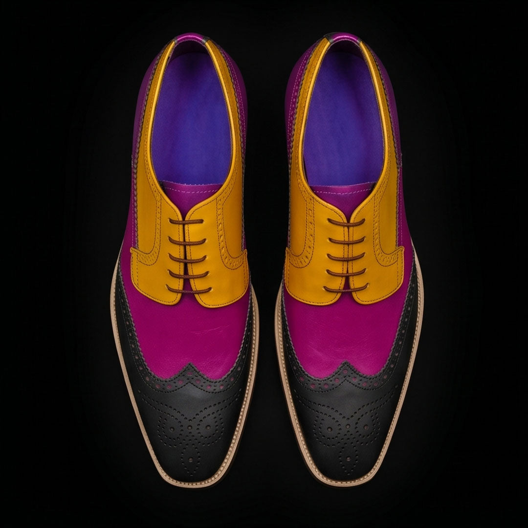 The Catechu – Tri-Tone Wingtip Brogue Oxford | Leather Shoe