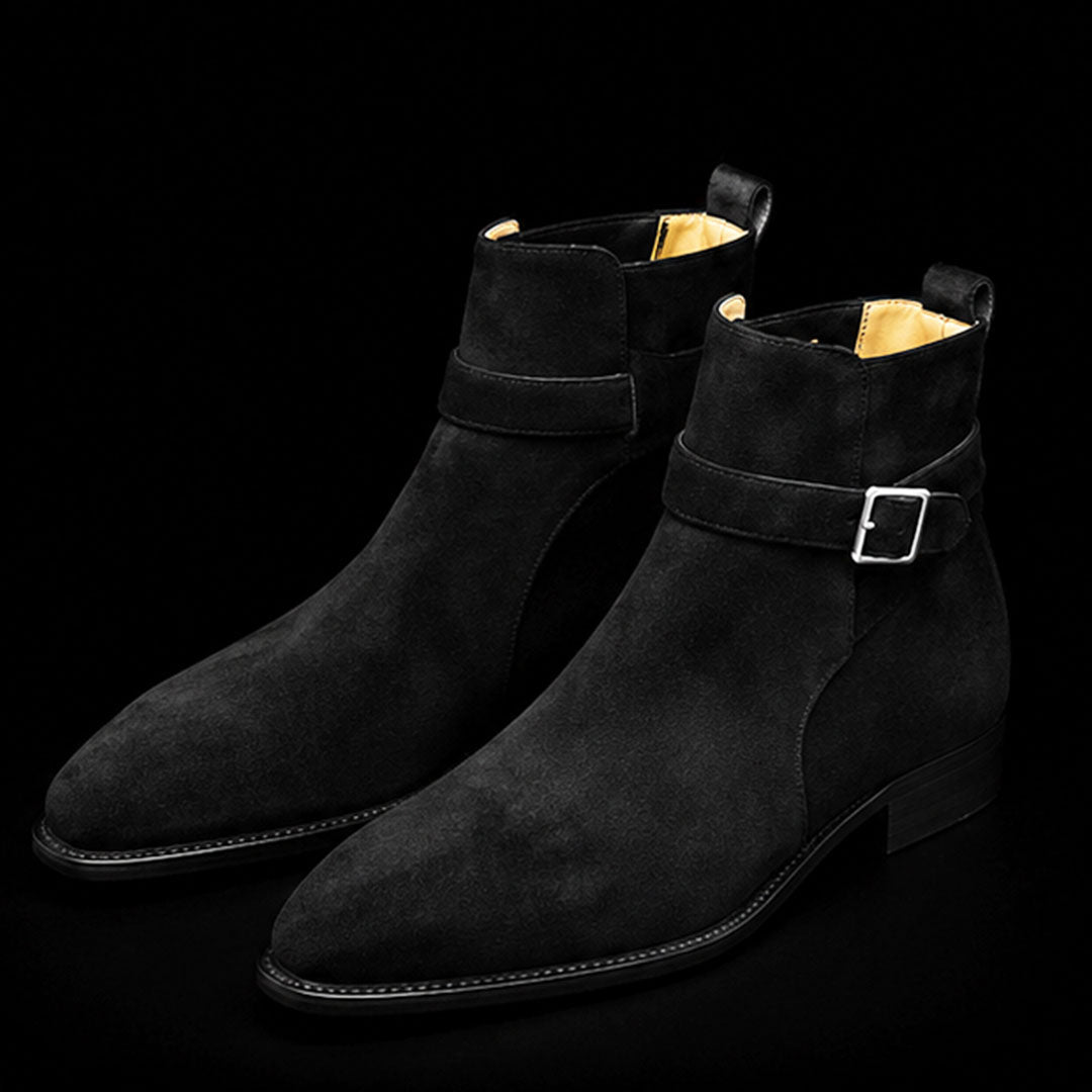 The Graulhet – Black Suede Jodhpur Ankle Boots | Leather Shoe