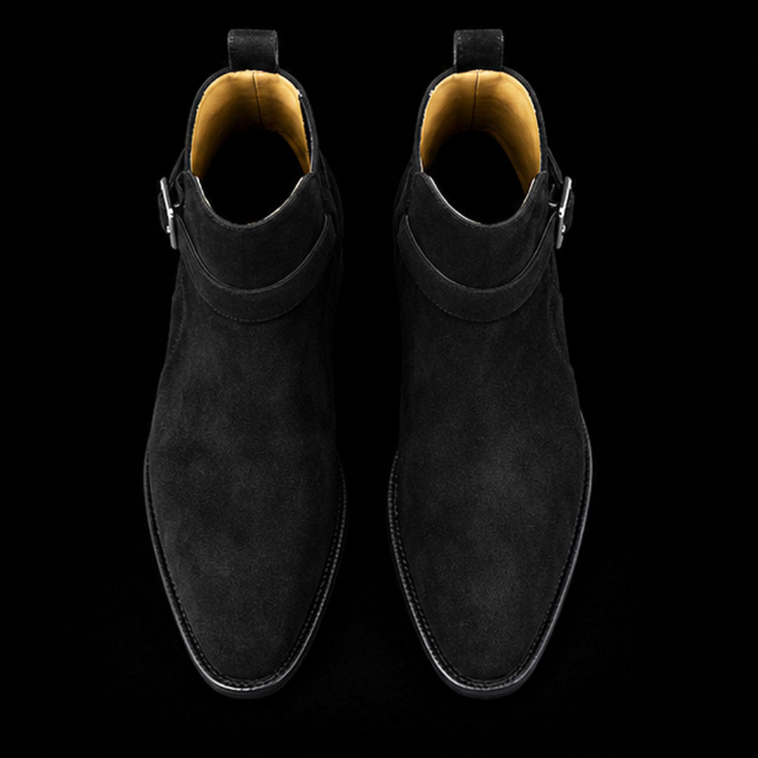 The Graulhet – Black Suede Jodhpur Ankle Boots | Leather Shoe